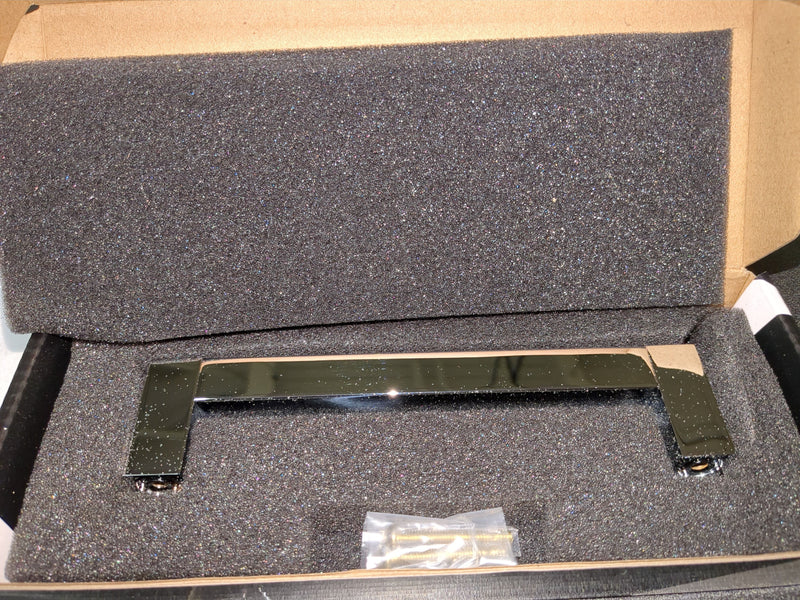 Alno A420-6-PC Block 6" Center to Center Solid Brass Thick Bold Square Cabinet Handle / Drawer Pull - Polished Chrome