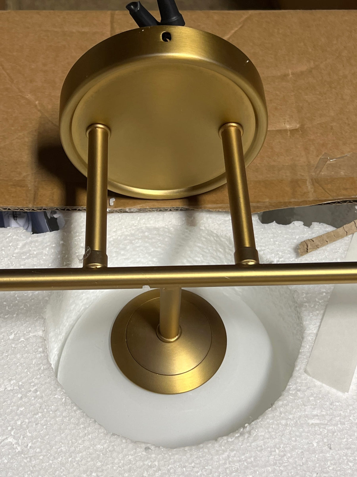 Y'insp PTR-1069801 22.05 in. 3 Light Brushed Gold Vanity Light with Milk Glass Shade Modern Bathroom Vanity Light Transitional Wall Sconce