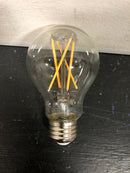 Satco Lighting S12414 Single 8 Watt Medium Base A19 LED Bulb - 2700K - Clear