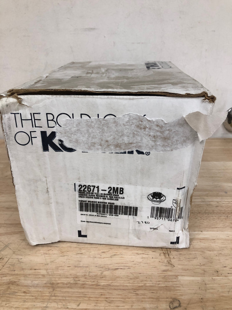 Kohler K-22671-2MB Clearflo Round Brass Tile-in Shower Drain - Vibrant Brushed Moderne Brass