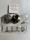 Contemporary Non-Turning One-Sided Surface Mount Dummy Door Knob with Round Rosette from the Reserve Collection - Satin Nickel