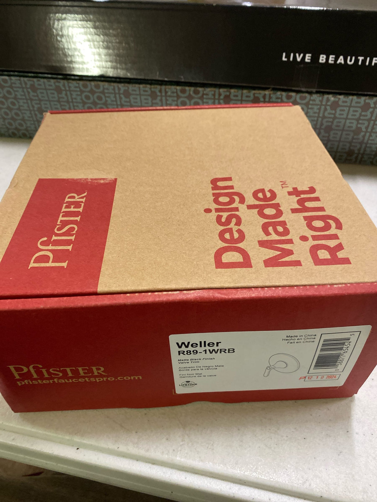 Pfister R89-1WRB Weller 1-Handle Tub and Shower Valve Only Trim Matte Black