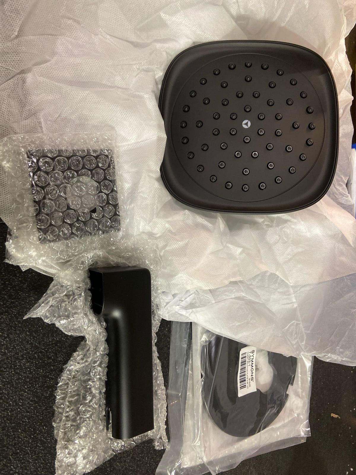 Symmons S4992MBTRM Verity Tub and Shower Trim Package with 2 GPM Single Function Shower Head - Diverter Included - Matte Black