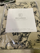 Ricardo 04410-70-284-91 Waverly Gardens 42 in. W x 84 in. L Toile Rod Pocket Room Darkening Curtain Panel in Black (Set of 2)