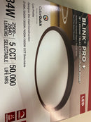Satco 62/1788 Blink Pro Plus 19 in. 34-Watt Black Color Selectable Integrated LED Flush Mount Surface Light 2500-2640 lumens