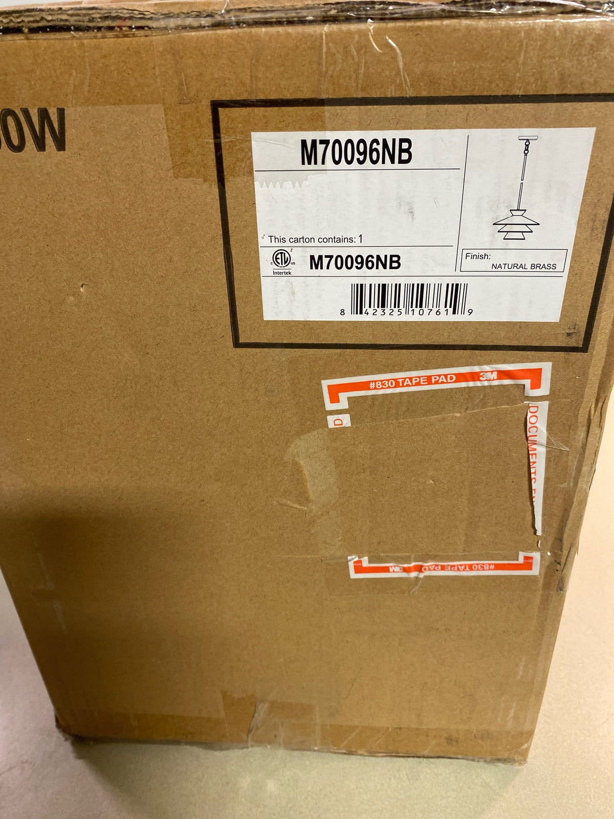 Meridian M70096NB 14" Wide Pendant - Natural Brass