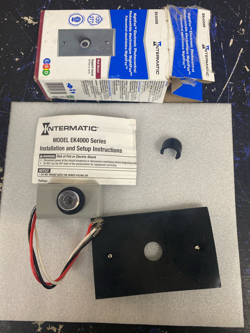 Intermatic EK4336SD89 NIGHTFOX 1,000-Watt LED/Incandescent In-Wall Electronic Photocontrol, Gray