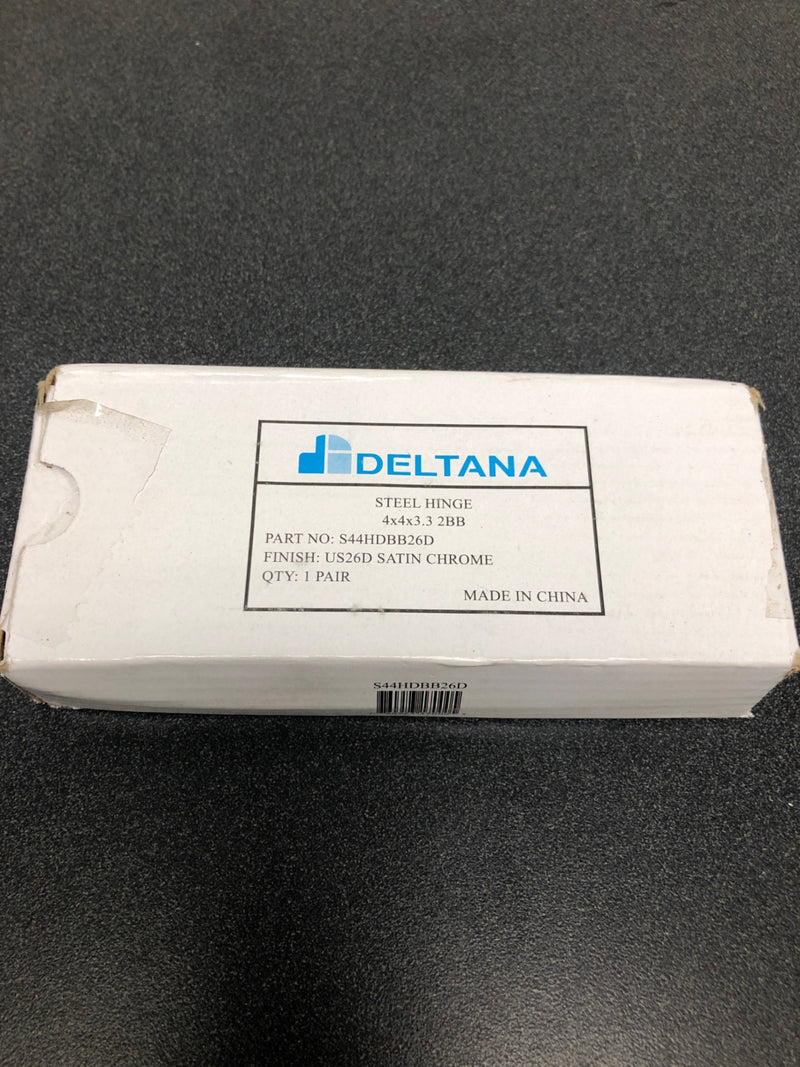 Deltana S44HDBB26D Commercial Style 4" X 4" Square Corner Ball Bearing Mortise Hinge - Set of (2) - Satin Chrome