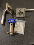Emtek S10003HLSSLH Helios Stainless Steel Left Handed Passage Door Lever Set with Square Rose - Brushed Stainless Steel
