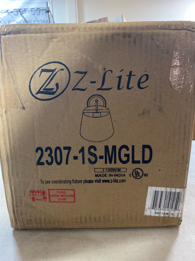 Z-Lite 2307-1S-MGLD Lilly - 1 Light Wall Sconce in Industrial Style-8.5 Inches Tall and 8 Inches Wide, Finish Color: Modern Gold