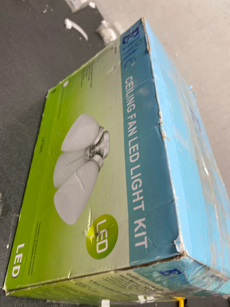 Intertek 3-Light Brushed Nickel Ceiling Fan Shades LED Light Kit LK1905