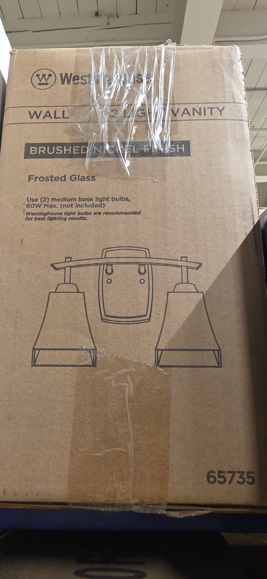 Westinghouse Midori 2 Light Wall Fixture Brushed Nickel Finish Frosted Glass