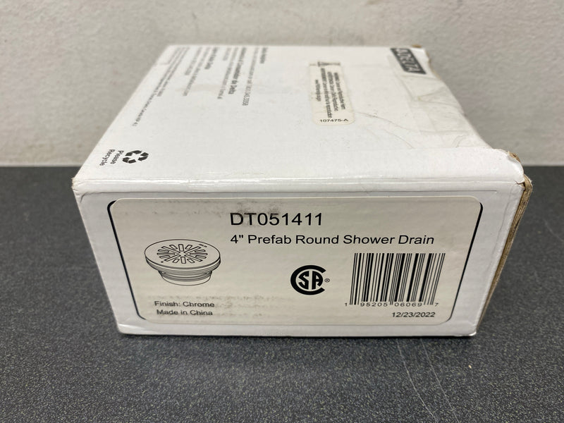 Delta DT051411 4" Prefab Round Shower Drain - Chrome