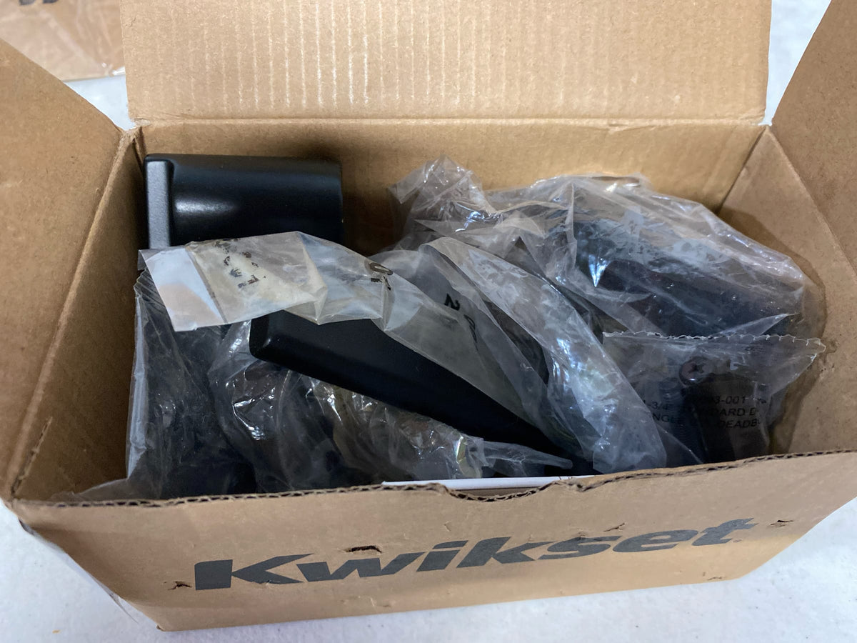 Kwikset 971CSLSQT-514 Casey Single Cylinder Interior Pack with Square Rose for 818 Low Profile Handlesets - Iron Black