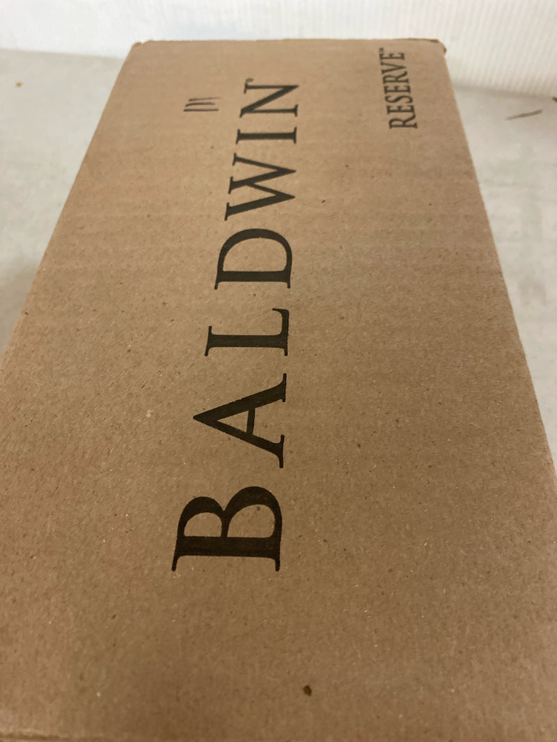 Baldwin PSTUBCFR190 Tube Passage Door Lever Set with 5 Inch Rectangle Rose from the Reserve Collection - Satin Black