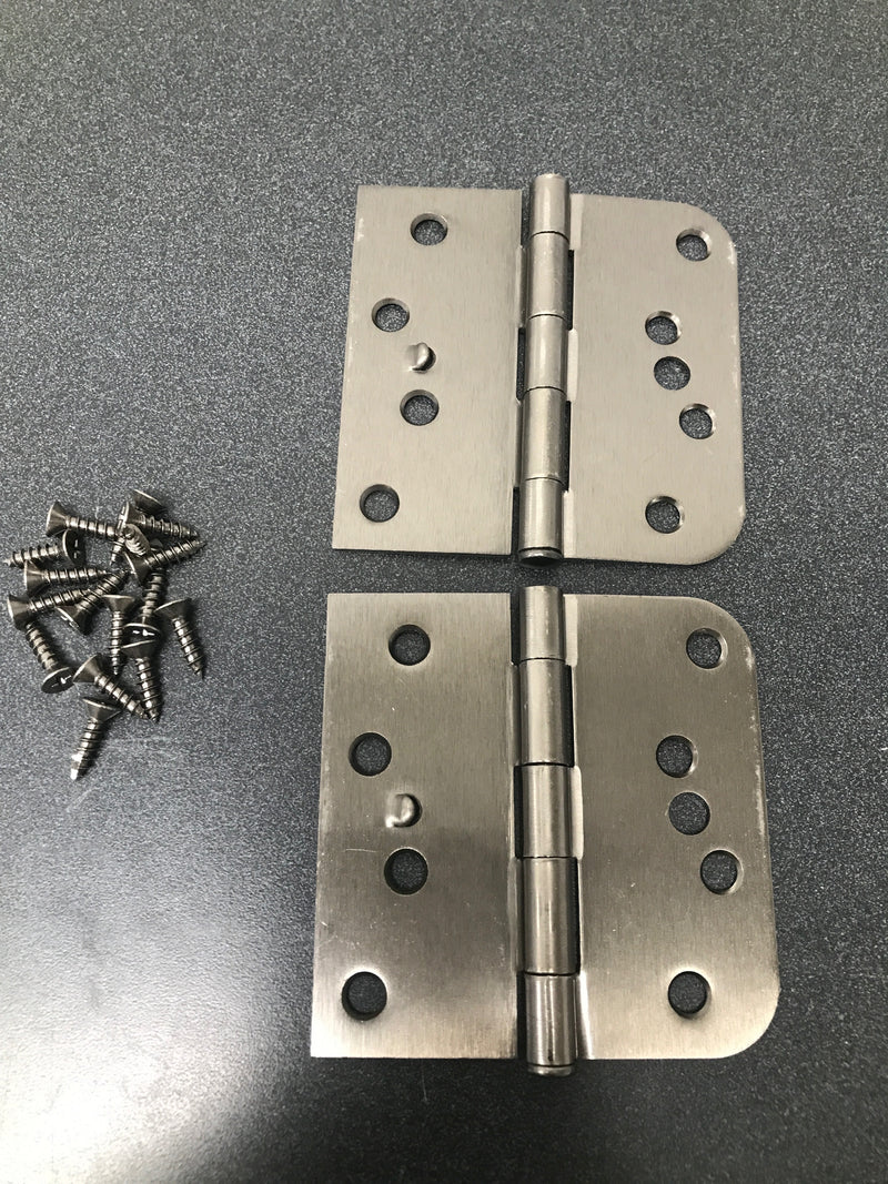 Deltana S44058TT15A-L/H 4" x 4" 5/8" Radius Corner Plain Bearing Mortise Hinge - Pair - Antique Nickel