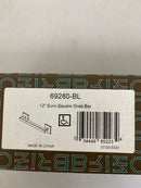 Brizo 69280-BL Modern 12" Grab Bar with Hidden Screws and Square Escutcheons - Matte Black