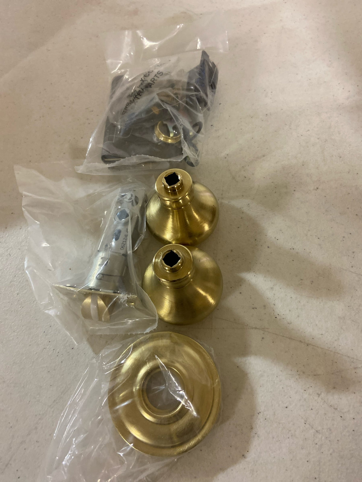 Baldwin 5015044PASS 5015 Passage Door Knob Set with 5048 Rose from the Estate Collection - Satin Brass