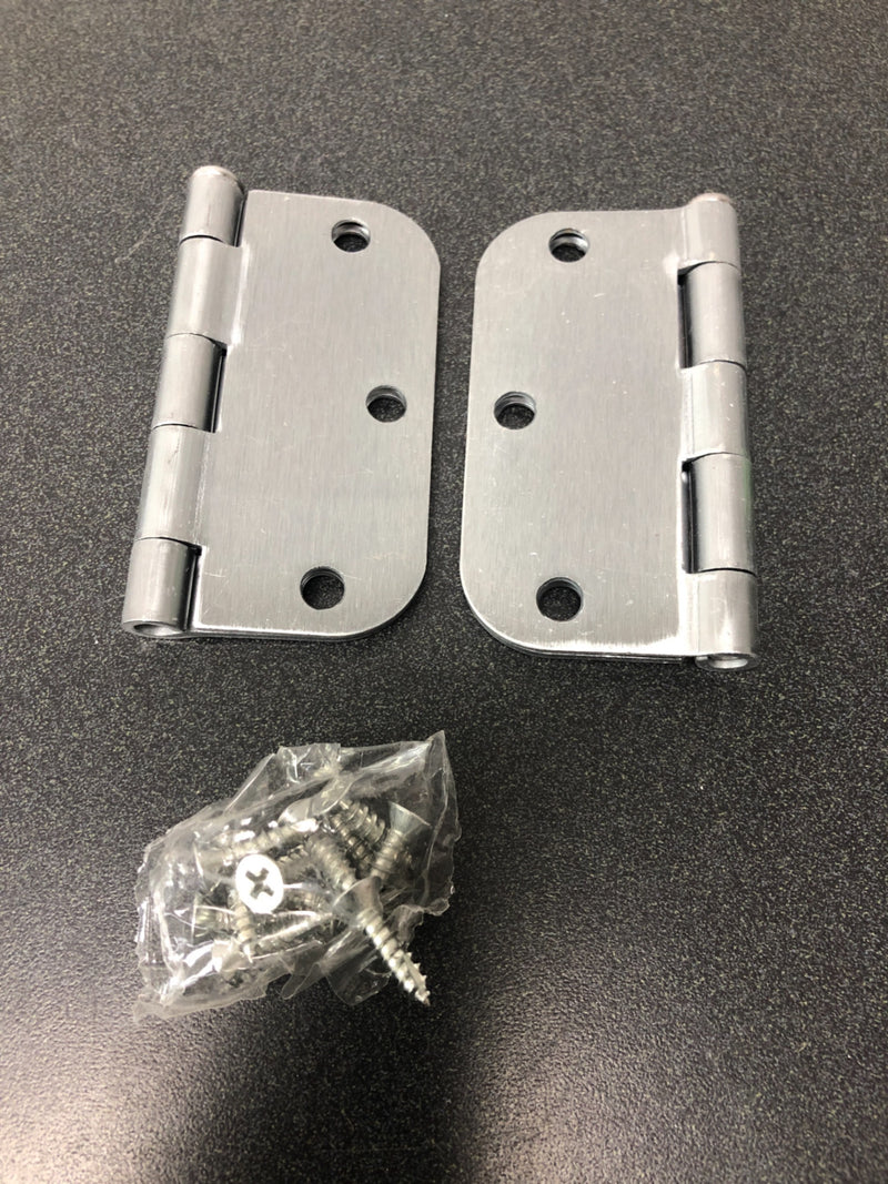Deltana S35R526D 3-1/2 x 3-1/2 Plain Bearing 5/8" Radius Corner Full Mortise Hinge - Pair - Satin Chrome