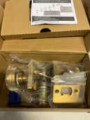 Emtek 5110MDCUS4 Modern Disc Passage Door Knob Set with Square Rose from the Brass Modern Crystal Collection - Satin Brass