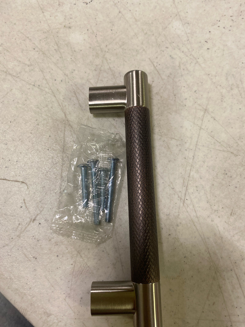 Amerock BP36558G10ORB Esquire 5-1/16 in. (128mm) Modern Satin Nickel/Oil-Rubbed Bronze Bar Cabinet Pull