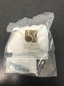 Belwith Keeler B076617WB-BGB Fuse 1-7/16 Inch Square Cabinet Knob with Wood Square Inlay - Metal and Wood Knob - Brushed Golden Brass With Black Wood