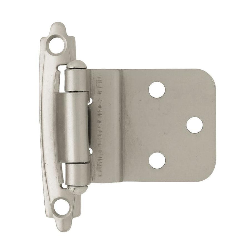 Brainerd 8-Pack Satin Nickel Self-Closing Overlay Cabinet Hinge