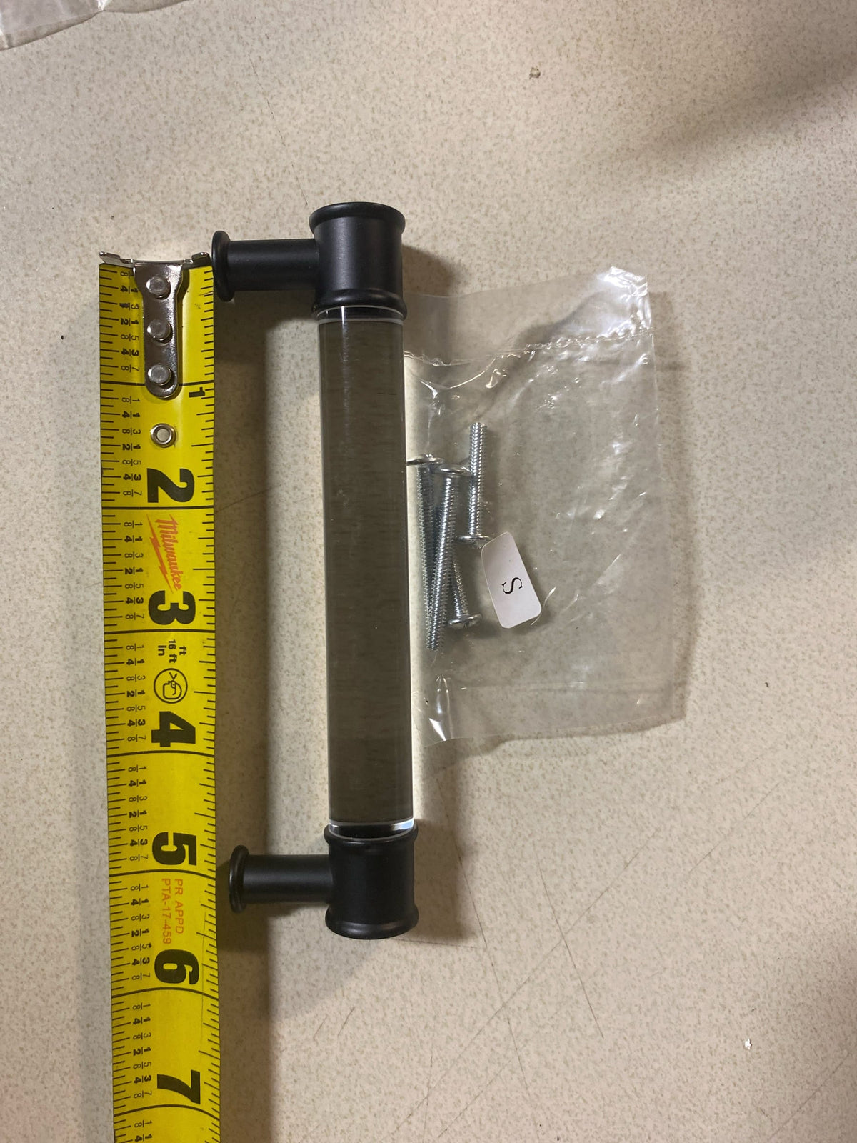 Hickory Hardware P3635-CAMB Midway 5-1/16 Inch (128mm) Center to Center Acrylic Clear Bar Cabinet Handle / Drawer Pull - Crysacrylic / Matte Black