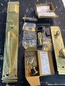 Signature Hardware 441360 Griggs Solid Brass Full Plate Keyed Entry Single Cylinder Door Handleset with Interior Knob and 2-3/4" Backset - Satin Brass