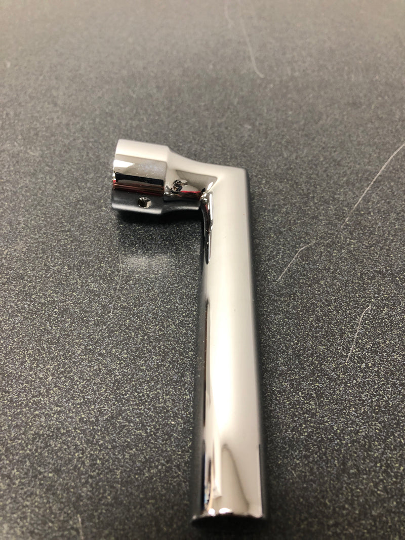 Baldwin HDTUBCFR260 Tube Non-Turning One-Sided Dummy Door Lever with 5 Inch Rectangle Rose from the Reserve Collection - Polished Chrome