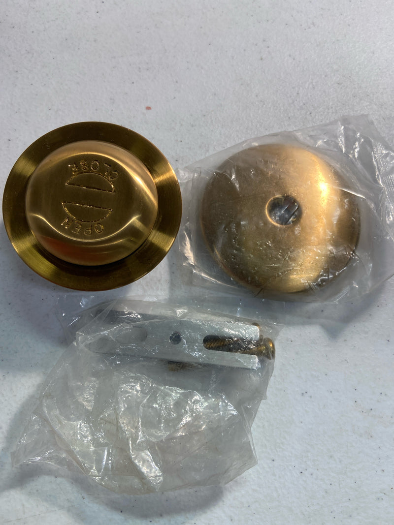 Signature Hardware SH622BG Pop-Up Drain with Overflow Cover for Alcove Tub - Brushed Gold