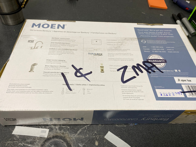 Moen CA87000SRS Banbury High-Arc Kitchen Faucet with Side Spray - Spot Resist Stainless