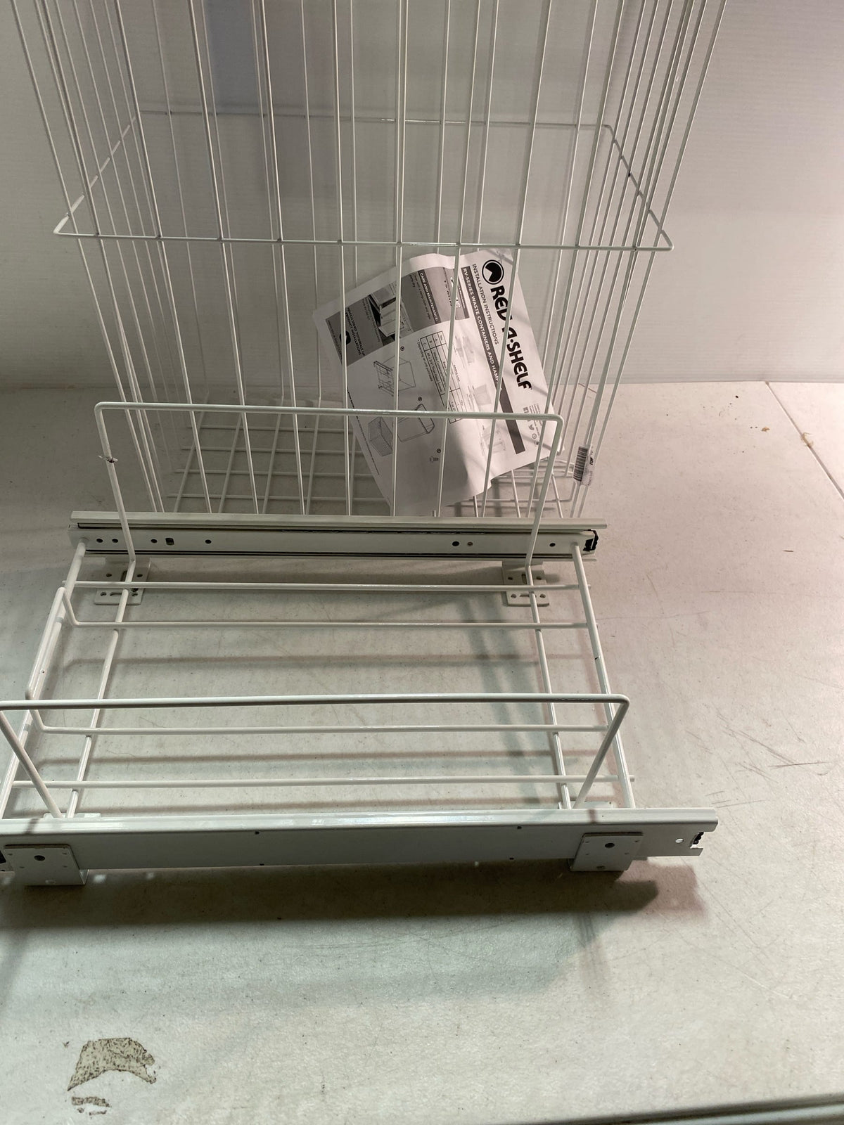 Rev-A-Shelf HRV-1220 S Value Line 18" Steel Wire Pull Out Hamper for Vanity/Closet Applications - White