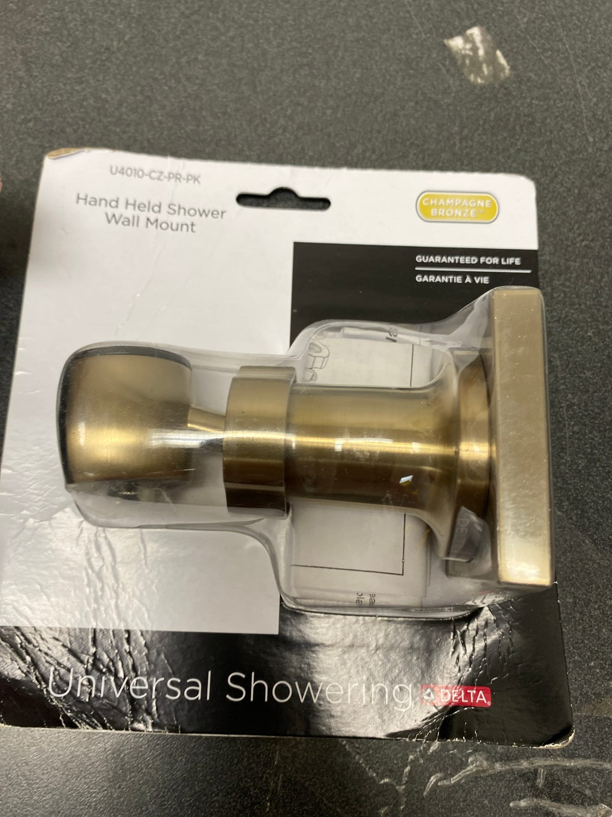 Delta U4010-CZ-PR-PK Square Adjustable Wall Mounted Hand Shower Holder - Lumicoat Champagne Bronze