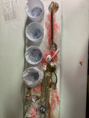 VAXCEL Beverly 4 Light Gold Brass Linear Chandelier Island Pendant Fixture Clear Glass Shade, LED Compatible