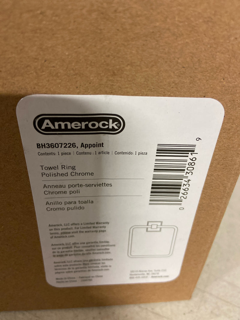 Amerock BH3607226 Appoint 7-1/16 in. (179 mm) L Towel Ring in Chrome