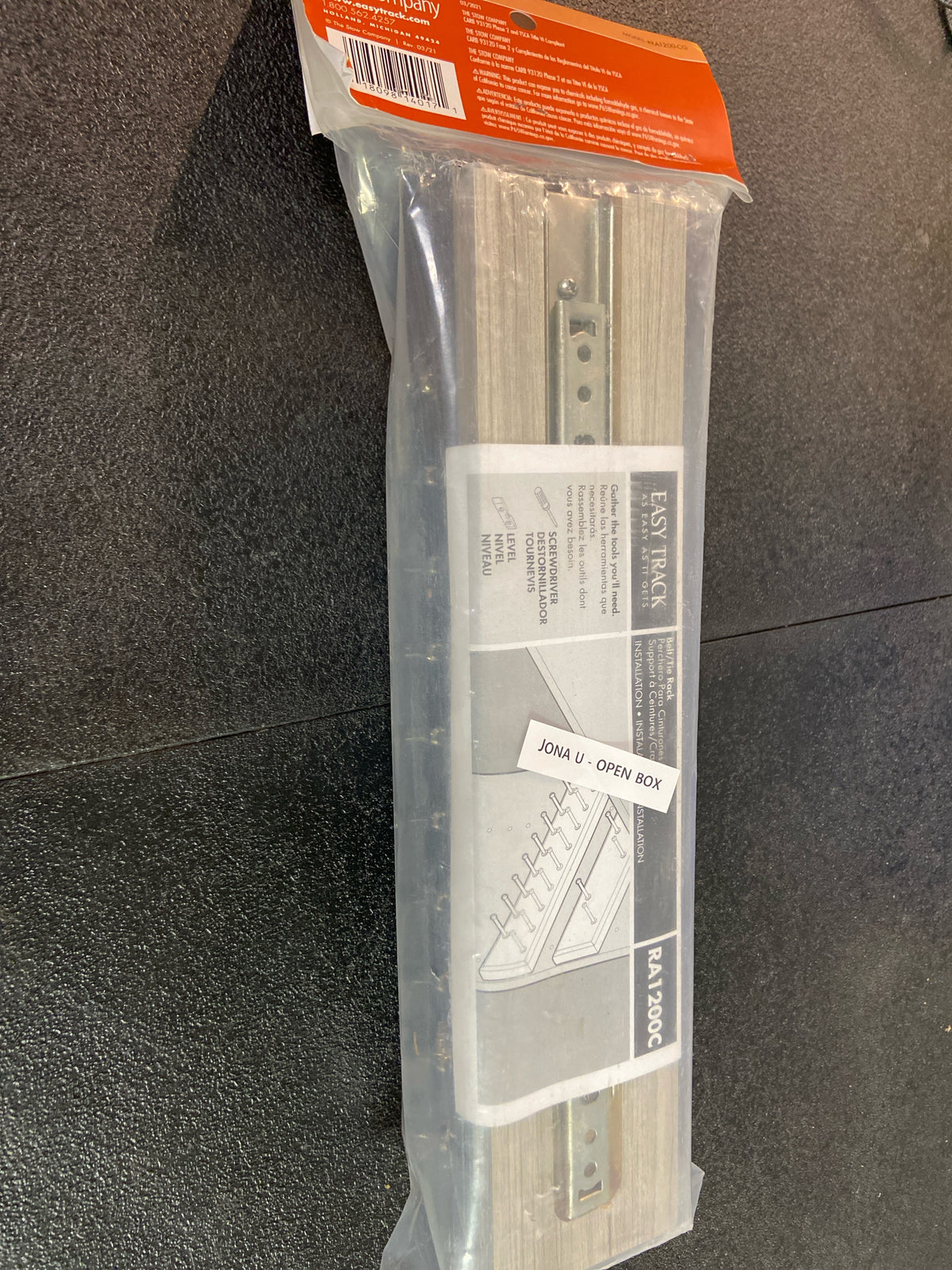 Easy Track RA1200-CG 17 Inch Tie Rack for Easy Track Closet System - Weathered Grey