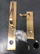 Grandeur 848331 Fifth Avenue Solid Brass Rose Left Handed Dummy Full Plate "S" Grip Handleset with Portofino Lever - Vintage Brass