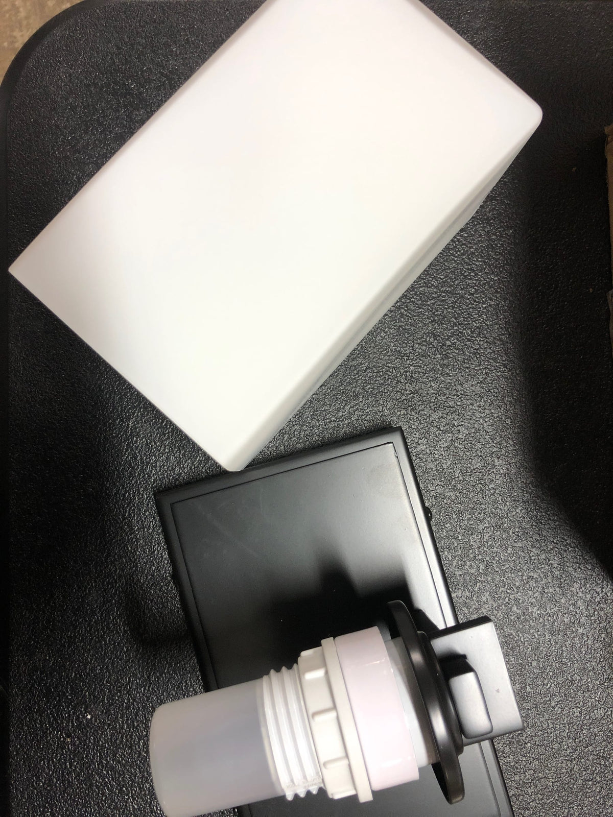 Justice Design Group FSN-8441-15-OPAL-MBLK-LED1-700 Fusion 8" Tall LED Bathroom Sconce with Flat Rimmed Square Opal Shade from the Era Series - Matte Black