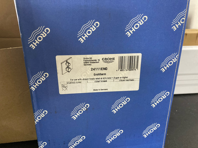 Grohe 24111EN0 Grohtherm Thermostatic Valve Trim Only with Dual Lever Handles and Volume Control - Less Rough In - Brushed Nickel