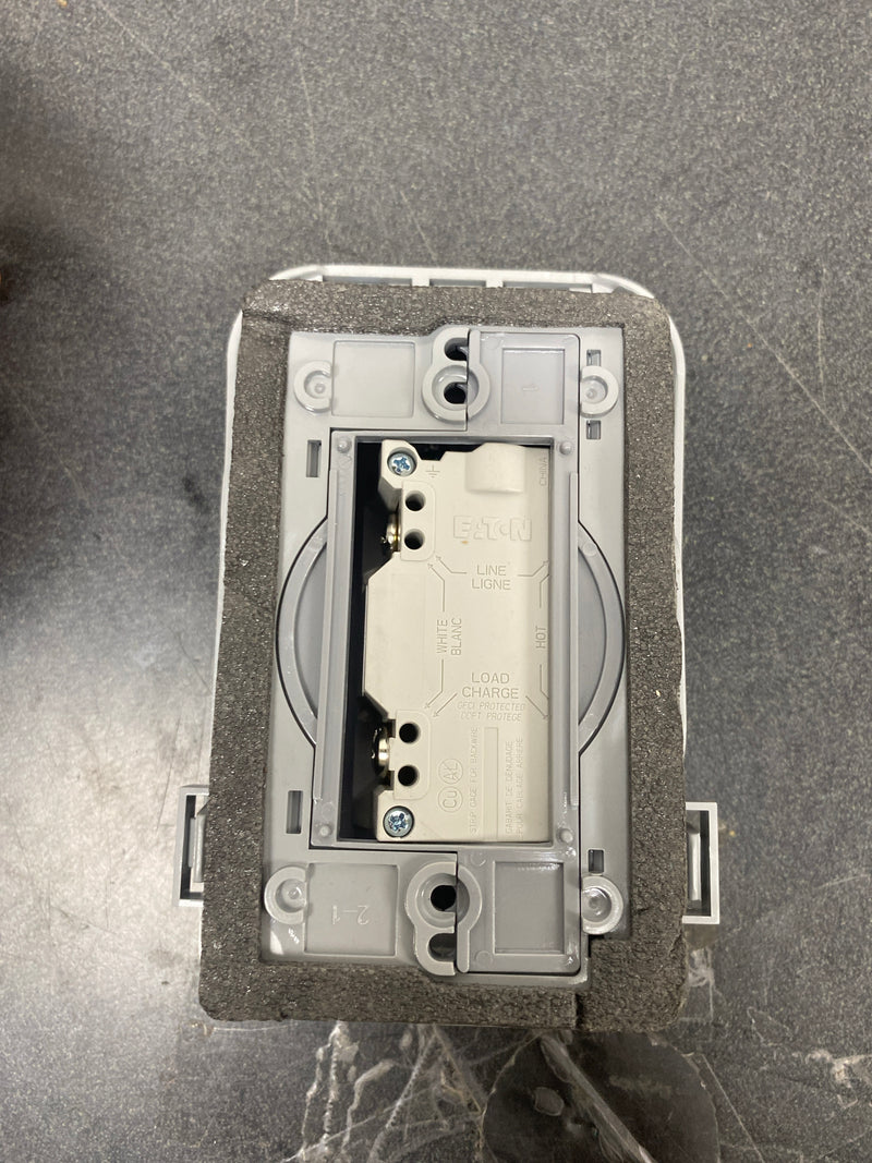 Commercial electric WCWL1PG-D 1-Gang Extra Duty Non-Metallic Low Profile While-In-Use Weatherproof Horizontal/Vertical Receptacle Cover and GFCI, Gray