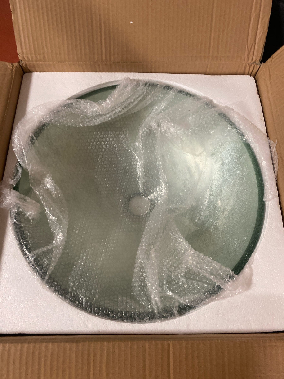 Miseno MNO032NV-OVAL Silver Painted Foil 21-1/2" Oval Glass Vessel Bathroom Sink