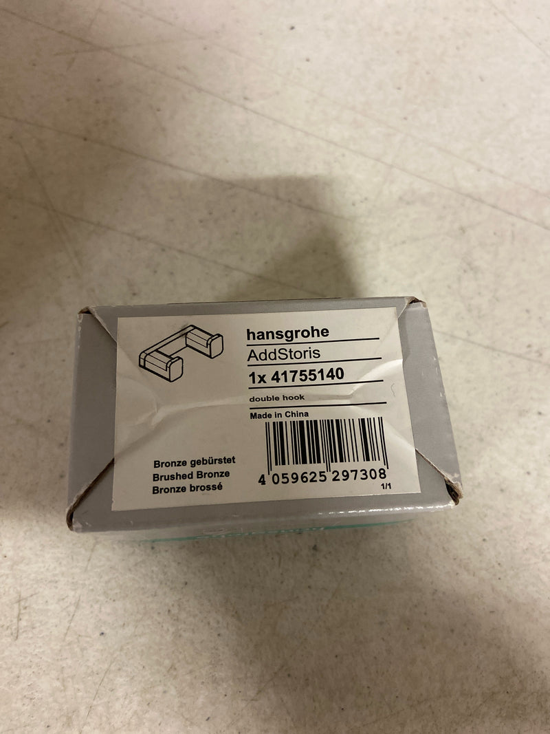 hansgrohe AddStoris Double Hook in Brushed Bronze 1-inch Accessories in Brushed Bronze, 41755140