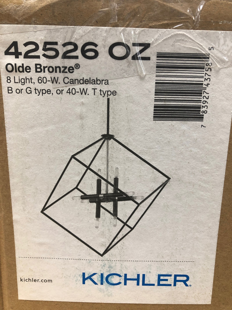 Kichler 42526OZ Cartone 8 Light 26" Wide Geometric Cube Chandelier - Olde Bronze