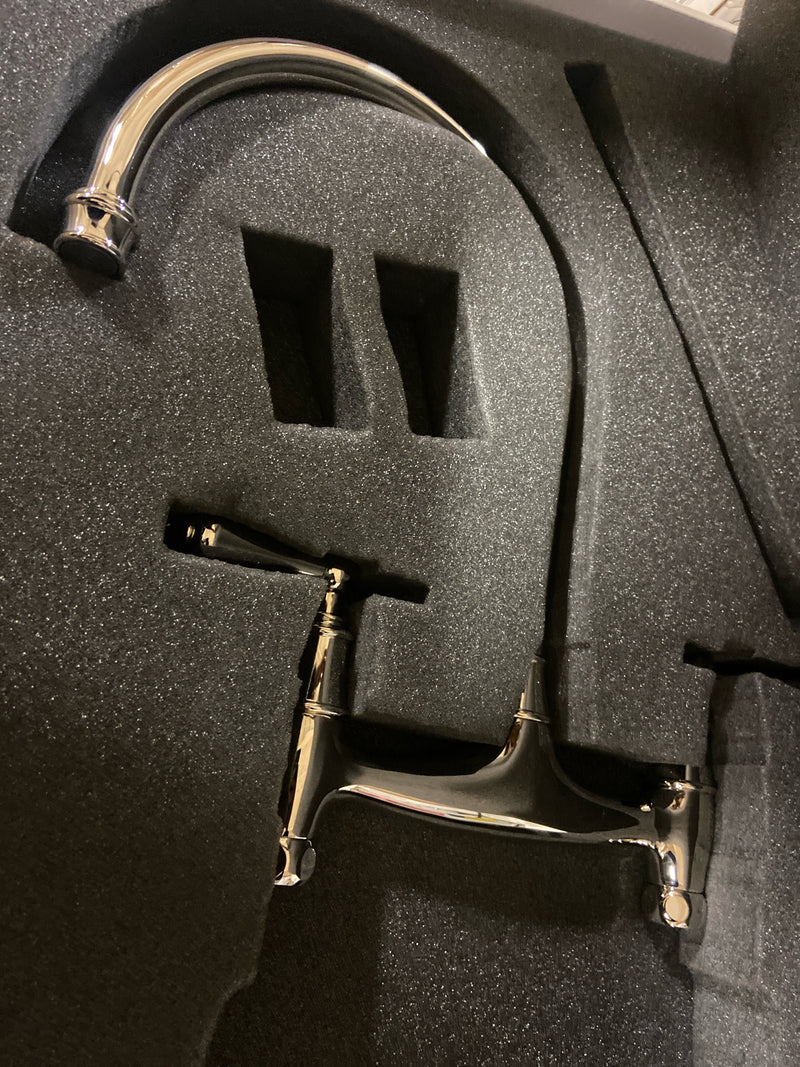 Rohl U.4791L-PN-2 Georgian Era Double Handle Bridge Kitchen Faucet in Polished Nickel