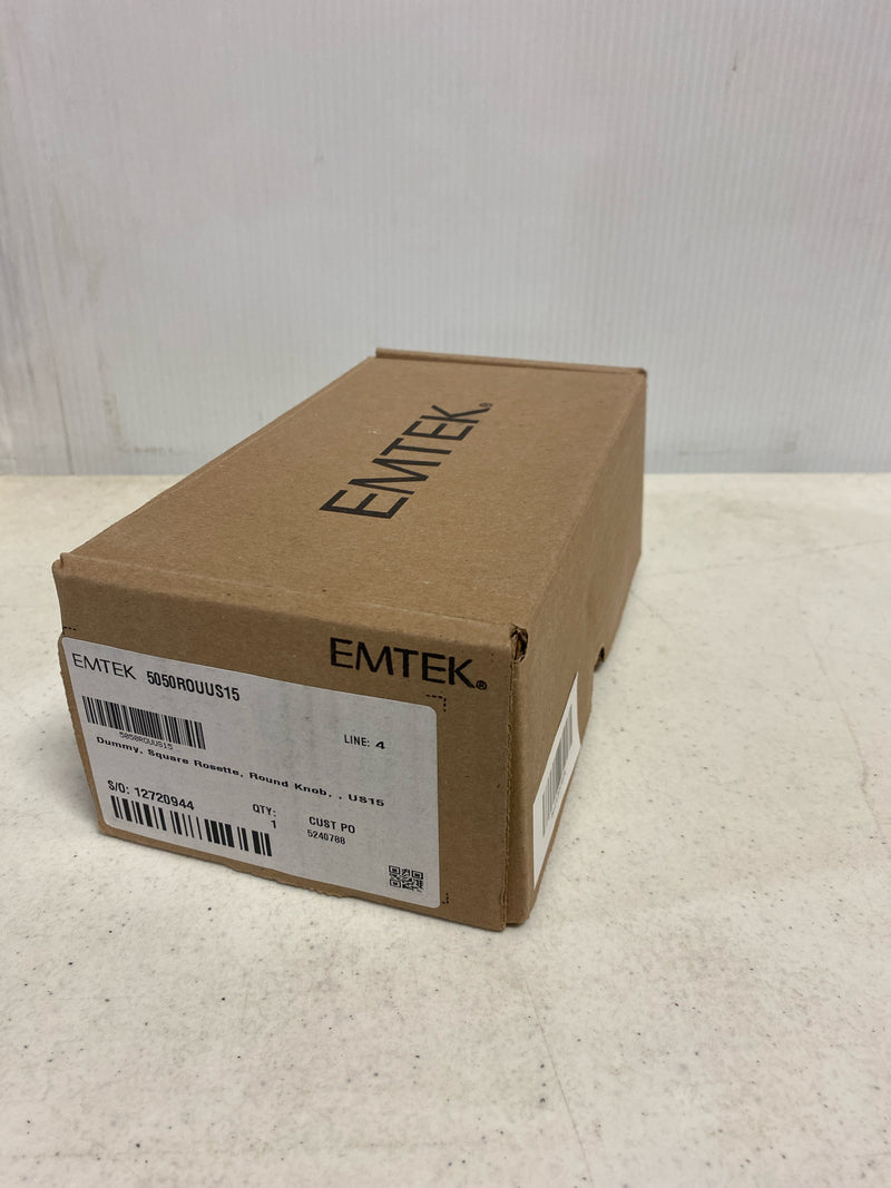 Emtek 5050ROUUS15 Round Knobset Non-Turning Two-Sided Dummy Door Knob Set with Square Rose - Satin Nickel