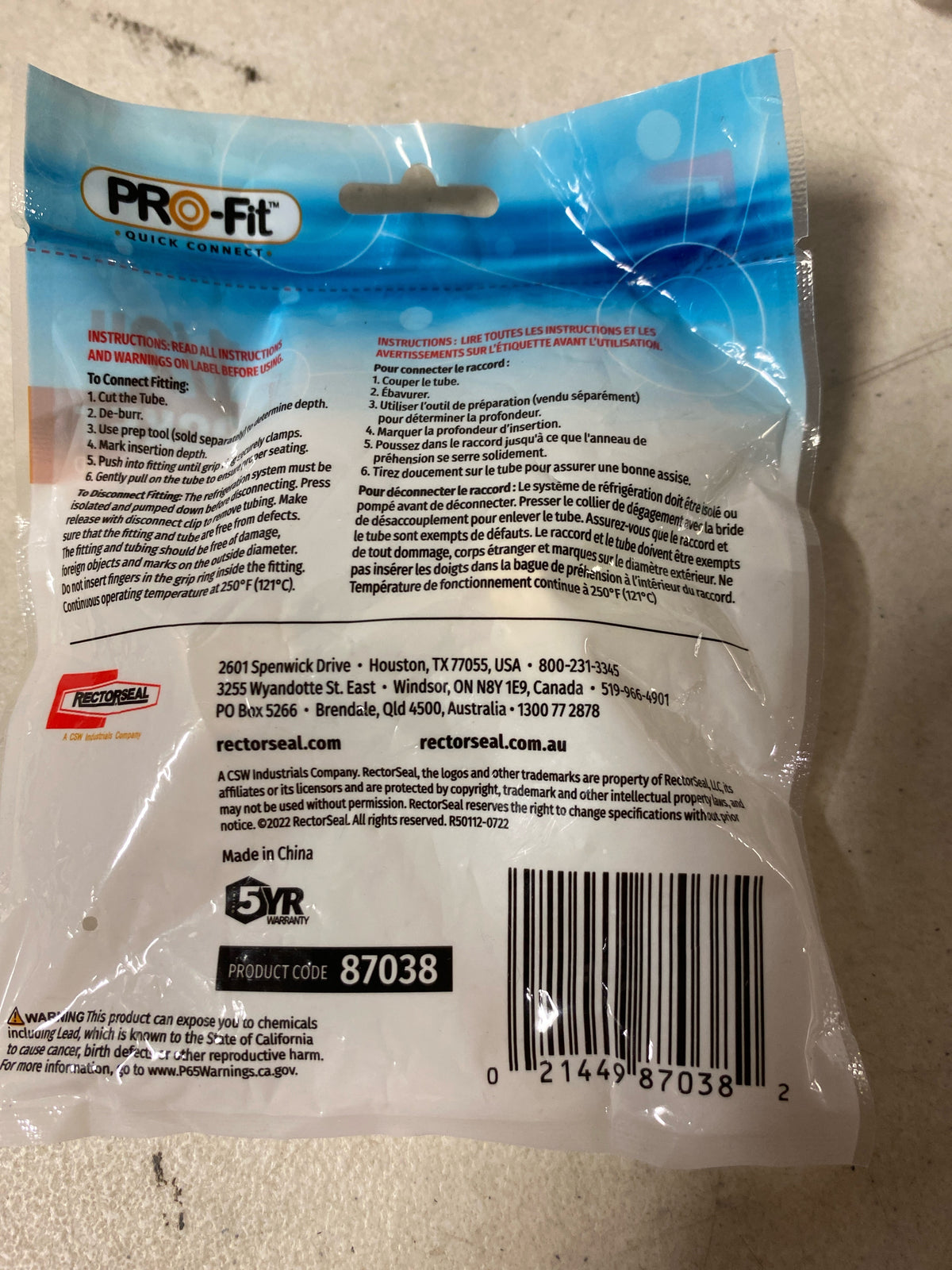 PRO-FIT 1/2" SOCKET QUICK CONNECT 87038