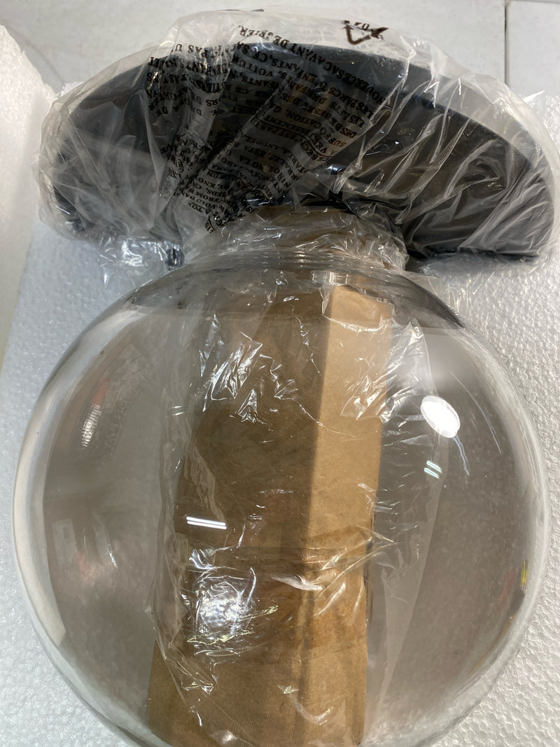 Worth home products FM-62MB-56CG WHP 6 in. Matte Black Recessed Light Semi-Flush Can Conversion Kit with Clear Glass Globe Shade