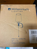 Millennium Lighting 46981-PN 20" Tall Wall Sconce with Tapered Fabric Shade - Polished Nickel