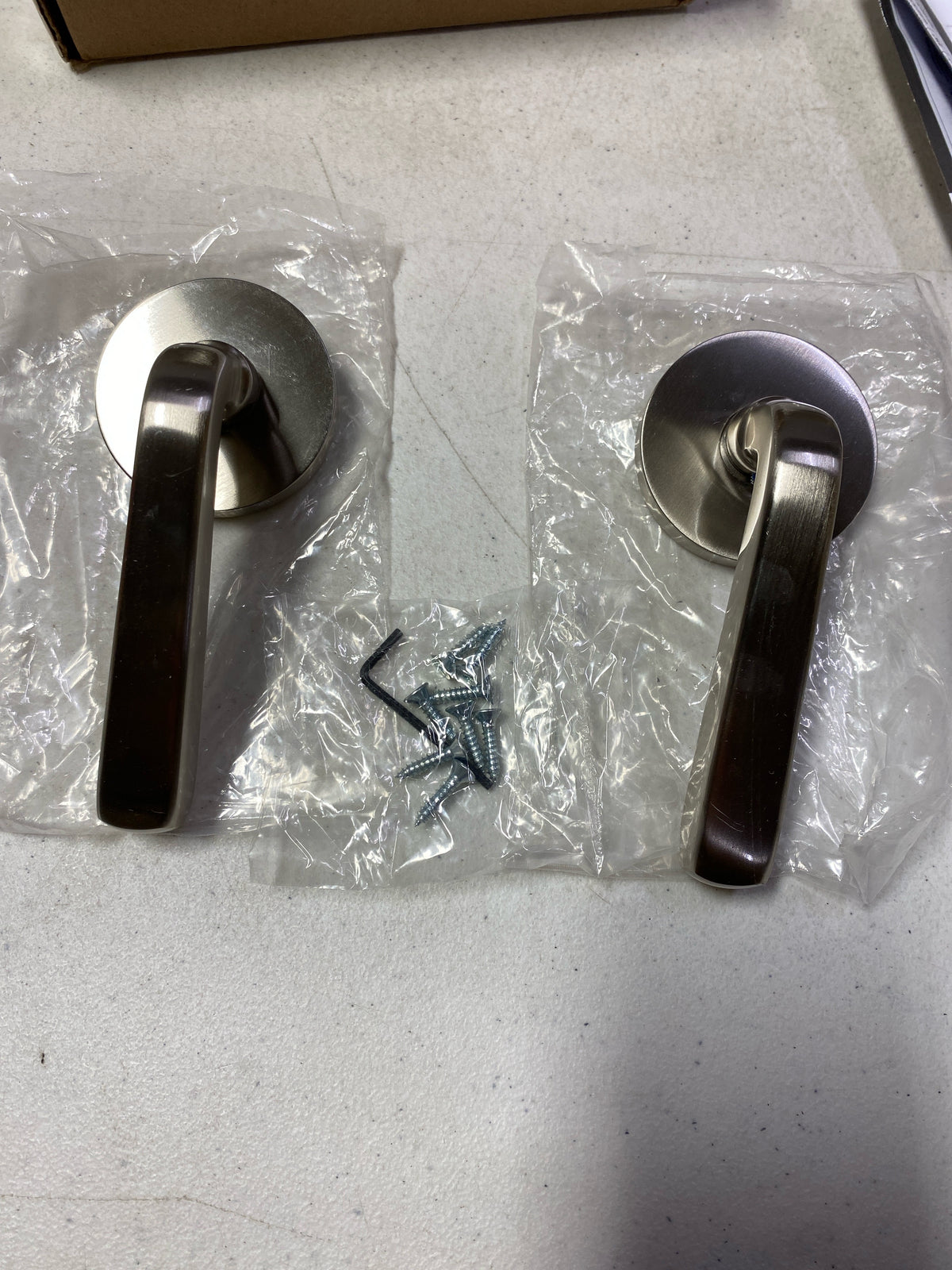 EMTEK Disk Rosette Dummy, Pair with Matching Finish Sion Lever - Choice of 6 Finishes - 5059SIOUS15 - Satin Nickel (US15)